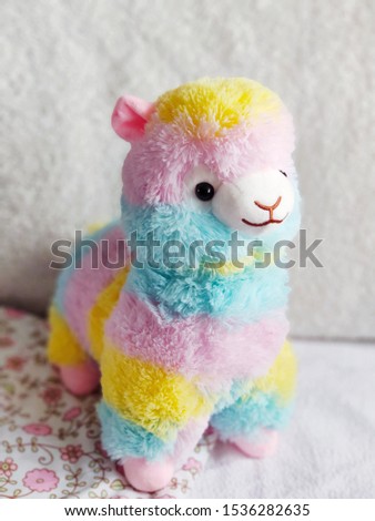 Rainbow fluffy lama. Children's toy