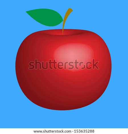 The three-dimensional apple red.