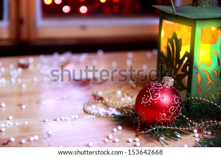 Merry Christmas abstract - lamp and bauble decoration