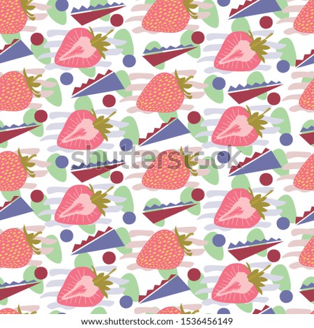seamless pattern with strawberry fruit