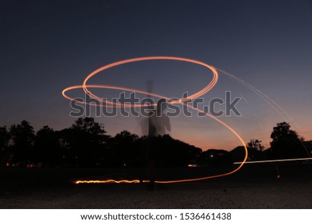 Fire wheel
Circle of lights at night