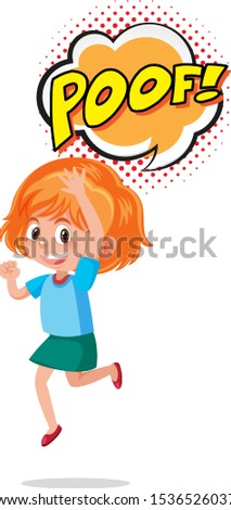 Girl with expression word poof illustration