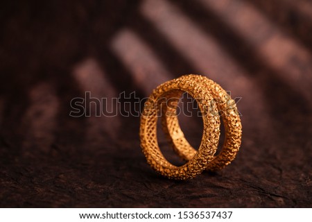 Indian traditional antique jewelry in studio shot. Royalty-Free Stock Photo #1536537437