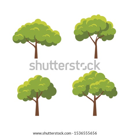Tree Vector element design set with  modern, simple and trendy design