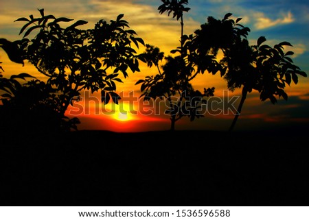 Picture of a beautiful landscape at sunset