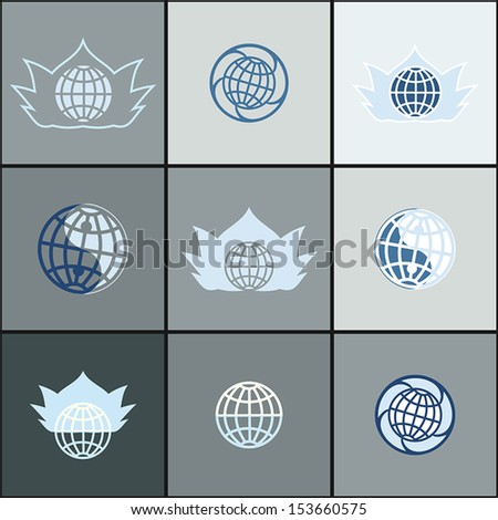 Earth icons set