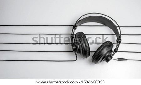 music studio background with dj headphones