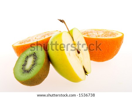 Apple, kiwi and orange