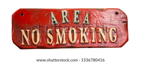 No Smoking Area red sign isolated on white background