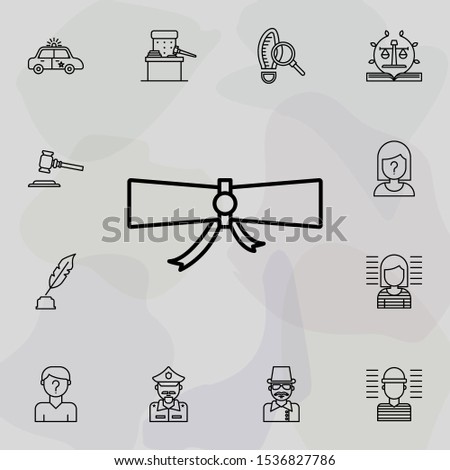 Scroll, paper icon. Universal set of law and justice for website design and development, app development