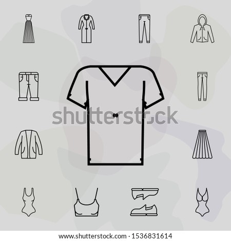 t-shirt clothes, dresses icon. Universal set of clothes for website design and development, app development