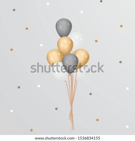 Balloons color gold white gray illustration vector color illustration