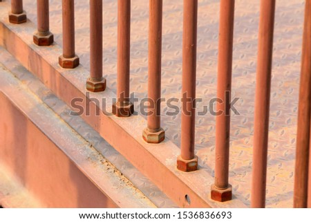Metal railings in the factory