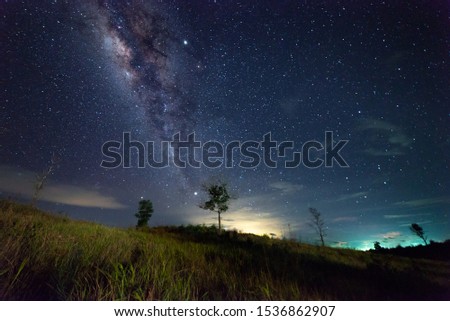Milky Way Galaxy rising in Sabah North Borneo Asia. Image contain Noise and Grain due to High ISO. Image also contain soft focus and blur due to Long Exposure and Wide Aperture.