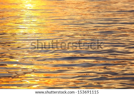 picture of the surface water in the sunset time 