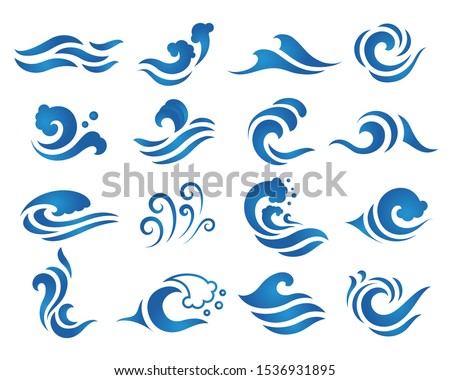 Wave water logo design template.Isolated on white background.