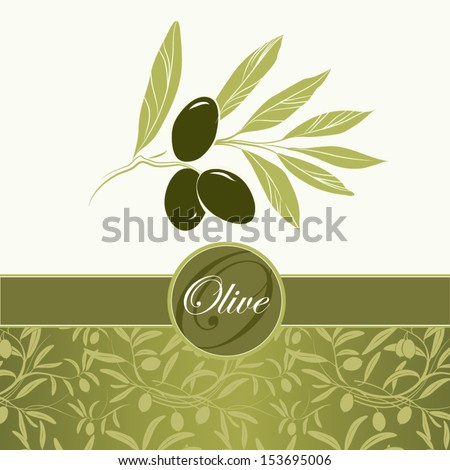 Olive oil.Vector decorative olive branch. For labels, pack.