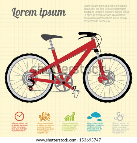 The mounting bicycle. Vector template.