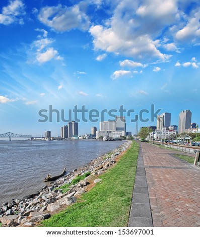 New Orleans. Sidewalk along Mississippi River.