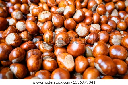Chestnuts on a heap as a background