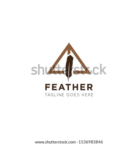 feather logo and icon vector illustration design template