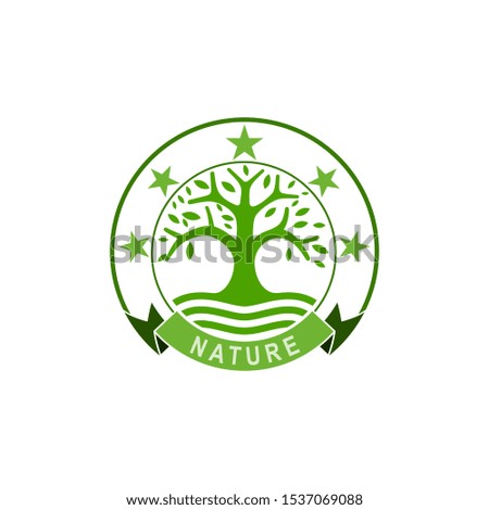 Life tree logo circle vector design