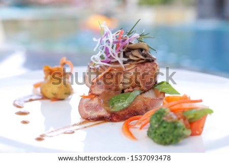 Beautiful and Taste Food  On a Plate Royalty-Free Stock Photo #1537093478