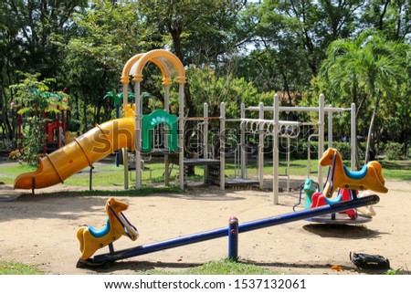Playgrounds in public parks in Thailand