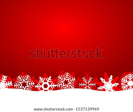 Christmas red background with snowflakes and light