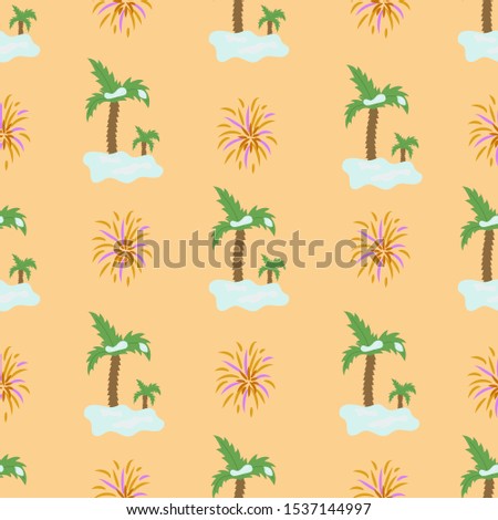 Seamless pattern with christmas palm.