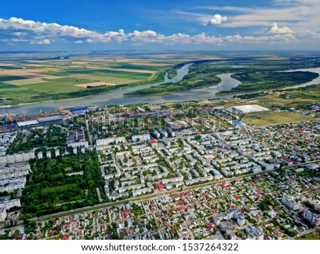 Summer Aerial View Of Braila City Romania Eastern Europe Royalty-Free Stock Photo #1537264322