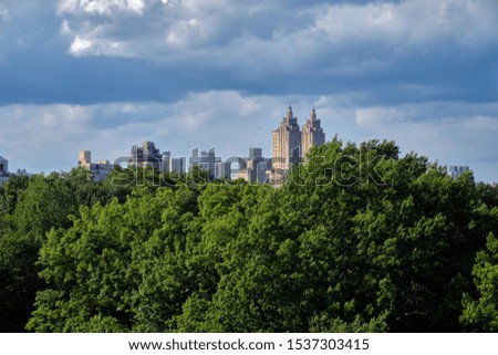 Central Park buildings in New York City, Mannhatan.