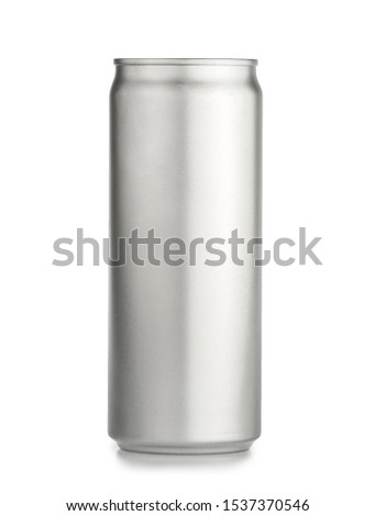 metal aluminum beverage drink can isolated on white background. photography