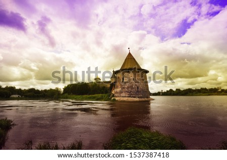 fortress in Pskov, the tower of the fortress, beautiful scenery