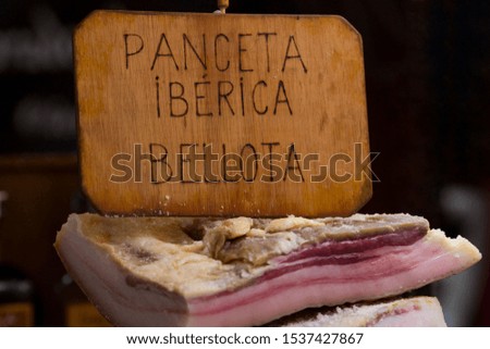 Pic of a lot of iberica acorn bacon. (Iberica acorn bacon)