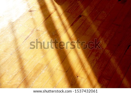 Sunlight on the wooden floor in the living room