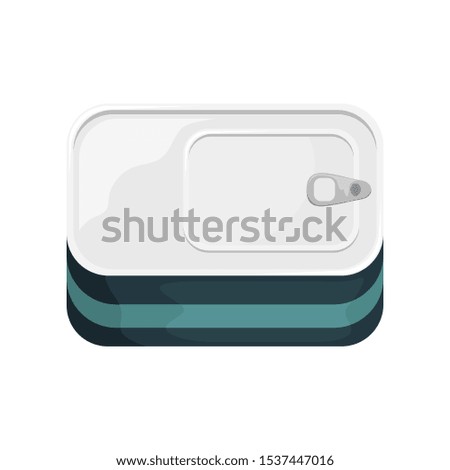 A tin can with a label. 3D vector illustration.