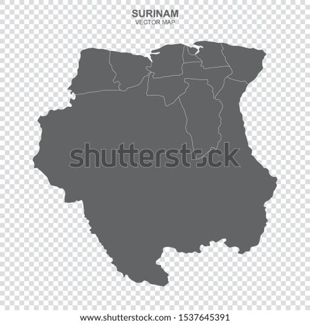 political map of Surinam isolated on transparent background
