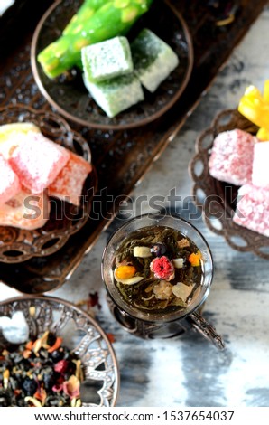Turkish delight and traditional tea