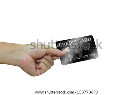 Hand with black credit card. Business concept.