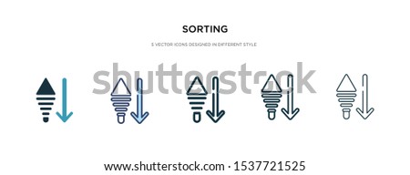 sorting icon in different style vector illustration. two colored and black sorting vector icons designed in filled, outline, line and stroke style can be used for web, mobile, ui