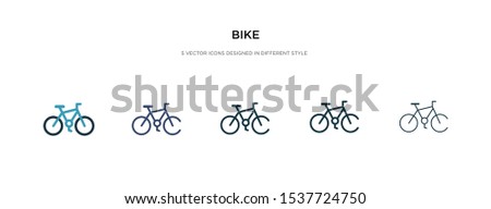 bike icon in different style vector illustration. two colored and black bike vector icons designed in filled, outline, line and stroke style can be used for web, mobile, ui