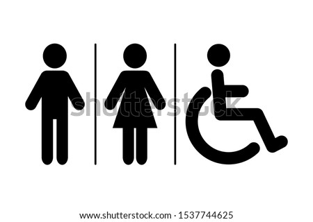 WC sign icon. Toilet symbol. Washroom vector icon Royalty-Free Stock Photo #1537744625