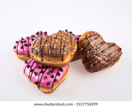 Donut or Heart Shaped Donut in box on a background