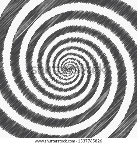 Background of Consentric Scribble Spirals. Monochrome Vector Illustration
