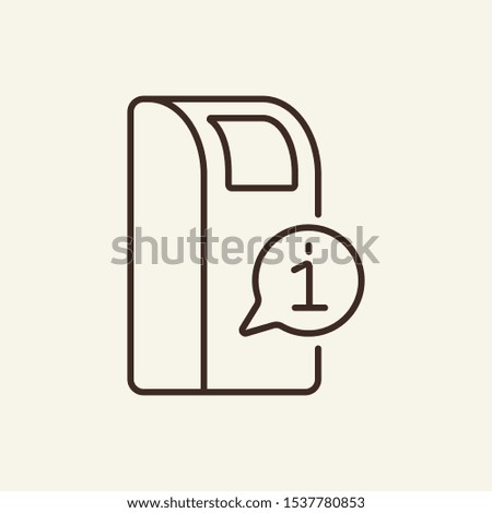 Information terminal line icon. Information, terminal, speech bubble. Public services concept. Vector illustration can be used for topics like service, technology, advertising