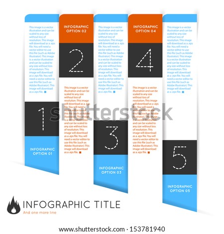 Abstract modern vertical infographics options mono banner set. Vector illustration.