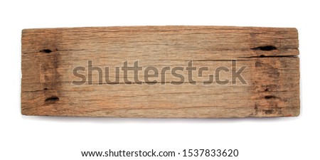 old wood board isolated on white background.