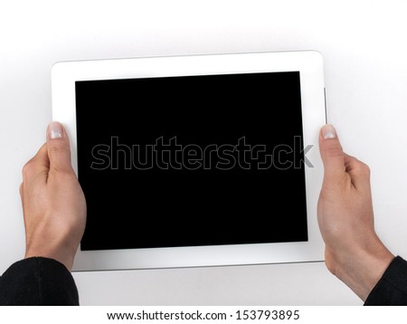 tablet in the hands of women Royalty-Free Stock Photo #153793895