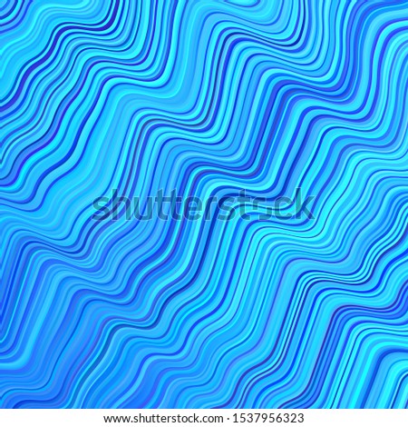 Light BLUE vector template with bent lines. Colorful abstract illustration with gradient lines. Elegant pattern for a brand book.
